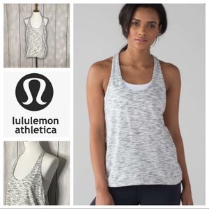 Lululemon train times tank Tiger space dye B&W